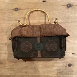 Vintage NWOT Lilli's Shanghai Ritz Carlton Textile Handbag Bamboo Handle